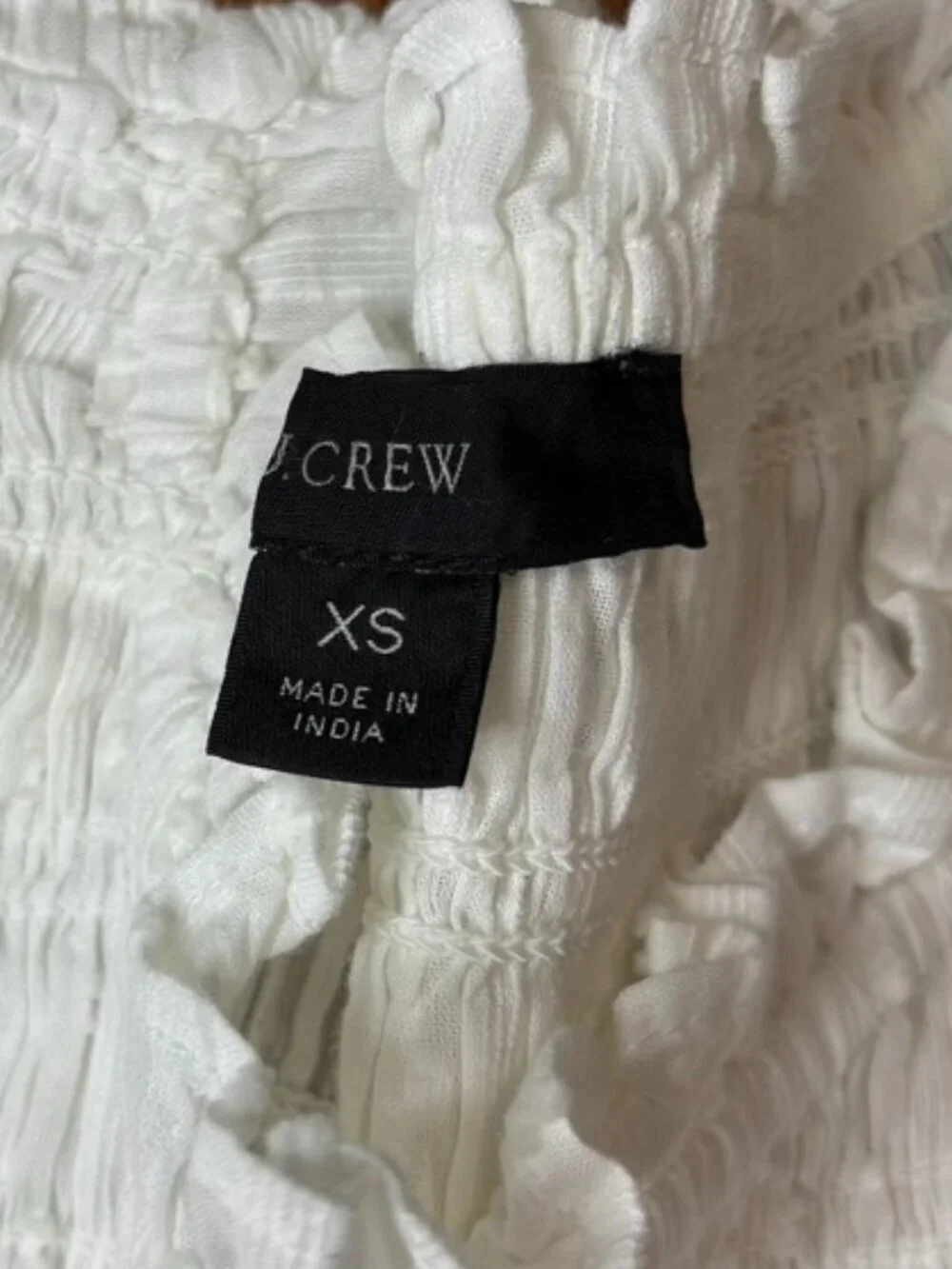 Women's J. Crew Puff-sleeve textured voile smocked top, white, size: XS